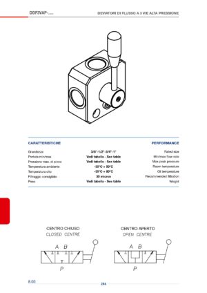 3-х ходовой распределительный клапан (открытый центр) DDF3VAP-003.413.000