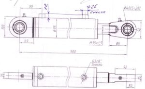 Гидроцилиндр излома стрелы ЦГ-80.50х610.11 (Ц16-80-50-610.11Д)