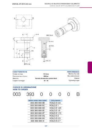 Картридж обратного клапана VNR-BL-ST-2015-003.353.OOO OC