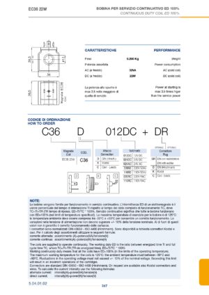 Катушка постоянного тока C36D024DC