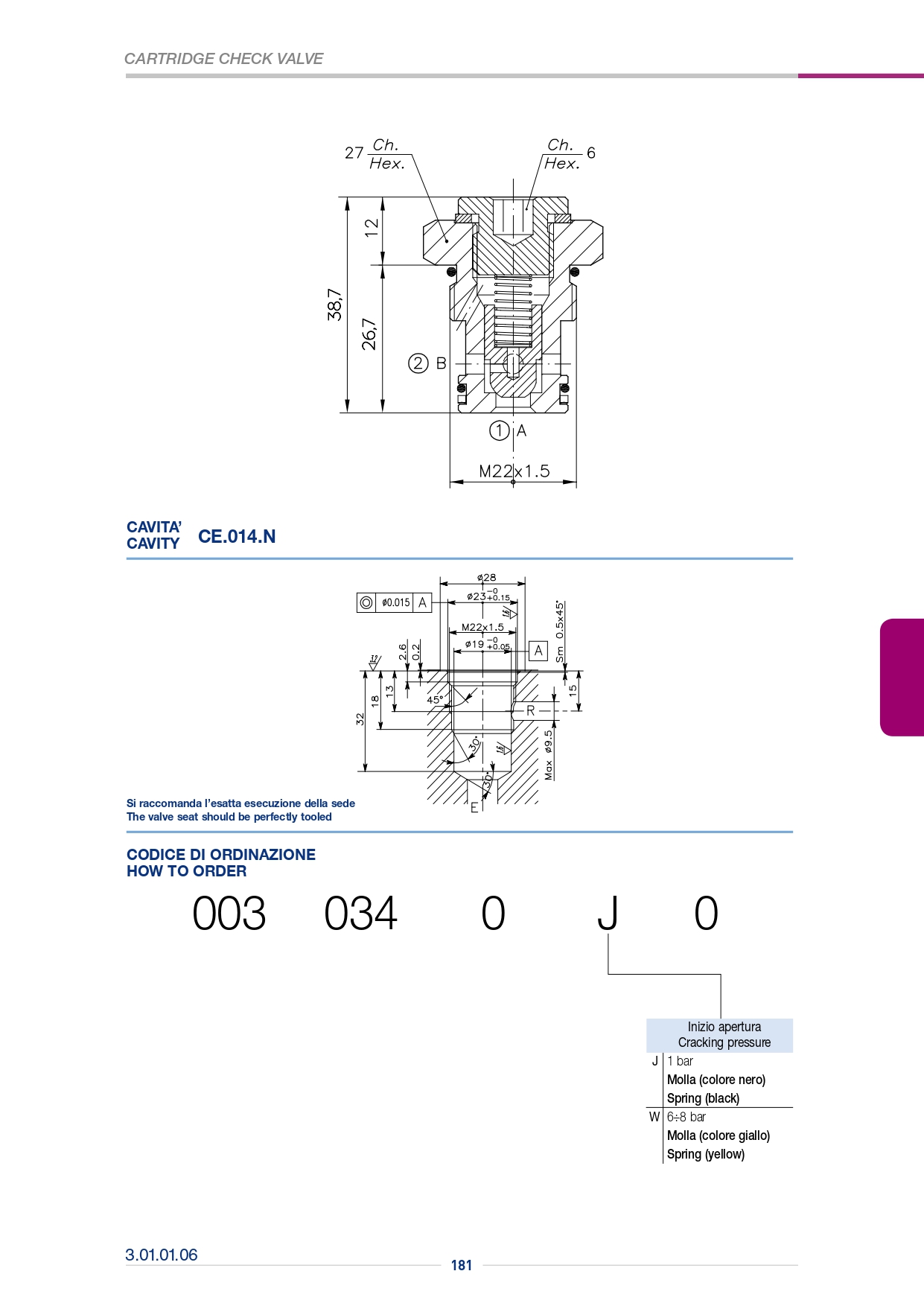 Обратный клапан картриджного типа VNR-C-40-011-N-34UNF-003.014.OWO Обратный клапан картриджного типа VNR-C-40-011-N-34UNF-003.014.OWO