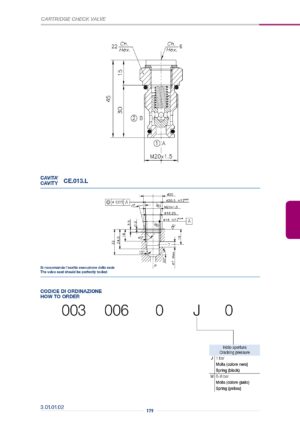 Обратный клапан картриджного типа VNR-C-40-011N-34UNF-SF-003.321.OJO